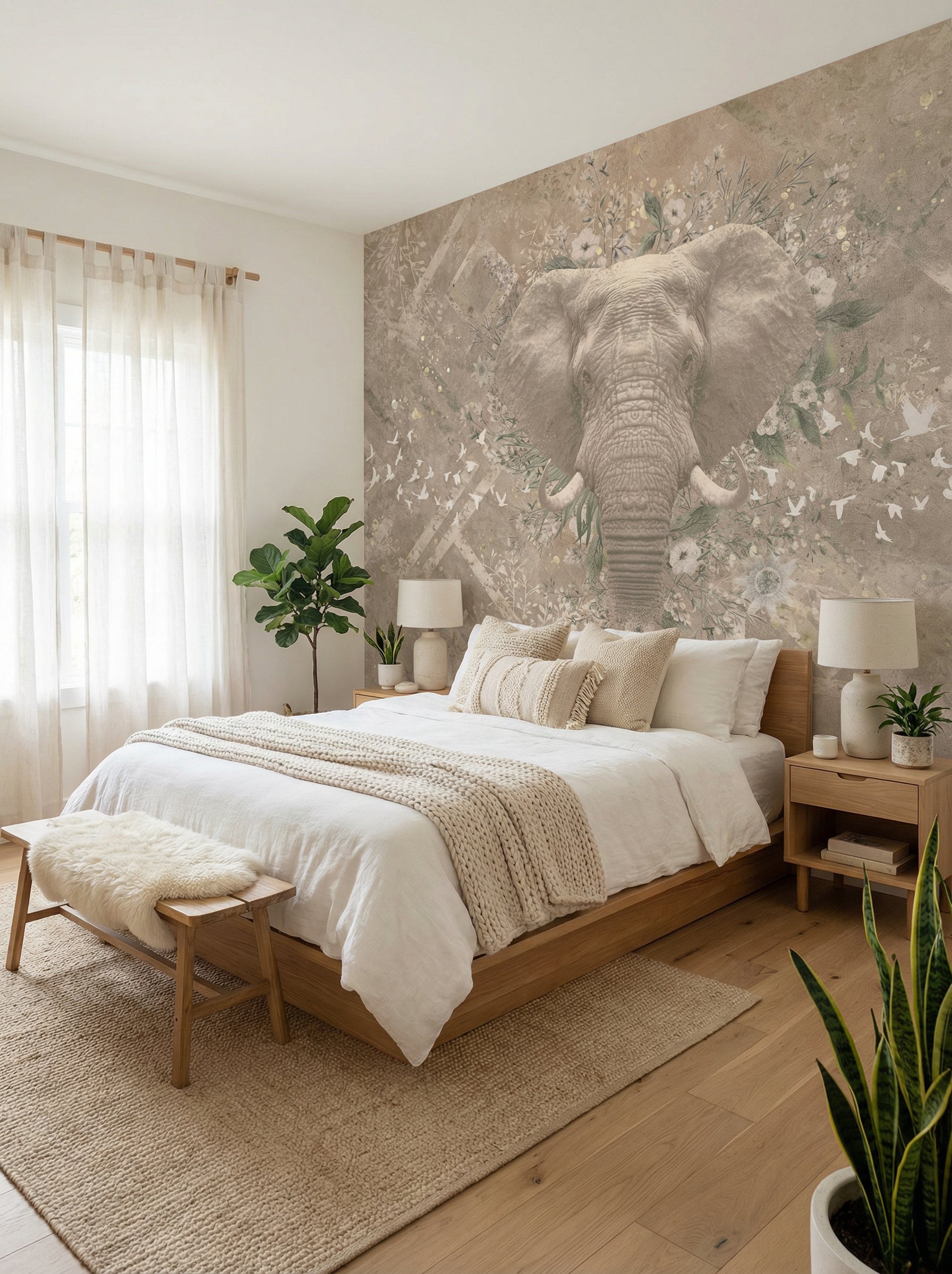 Behang Ethnic Elephant
