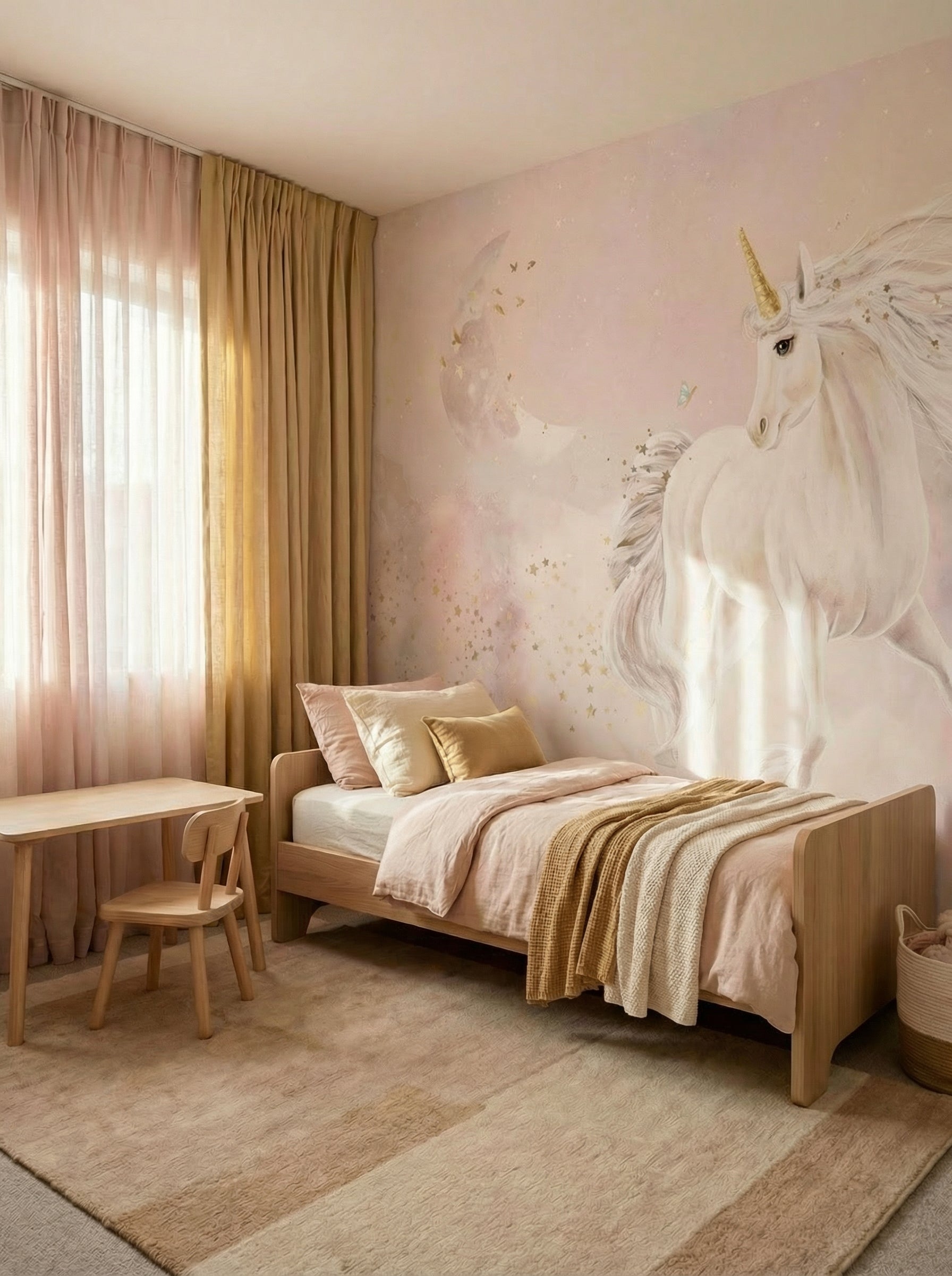 Behang Dreamy Unicorn | Roze
