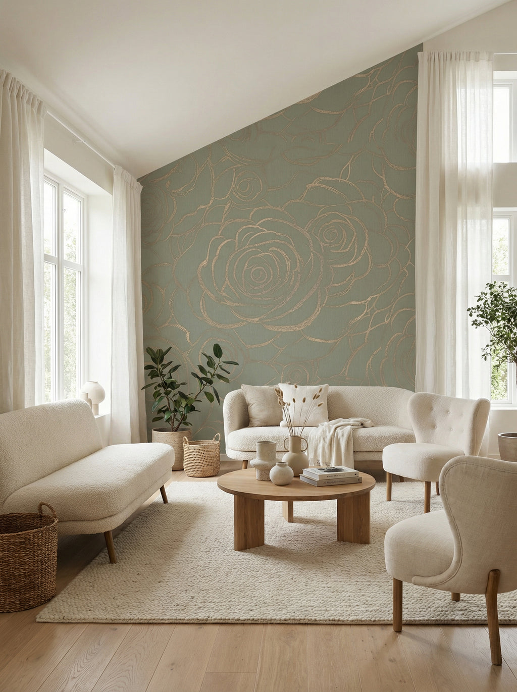 Behang Wild Roses | Mint