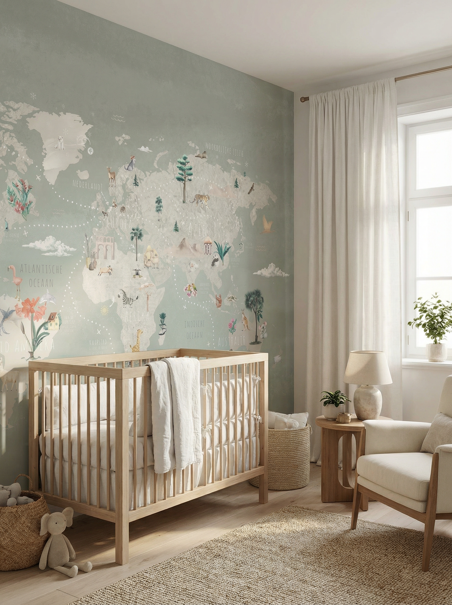 Behang Wereldkaart | Mint