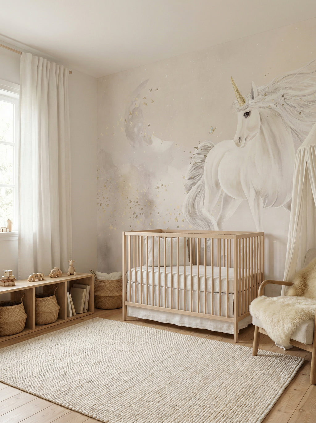 Behang Dreamy Unicorn | Beige