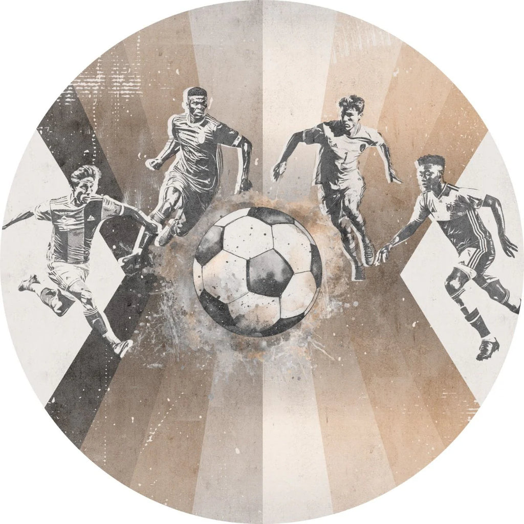 Behangcirkel Voetbal | Mannen | Taupe