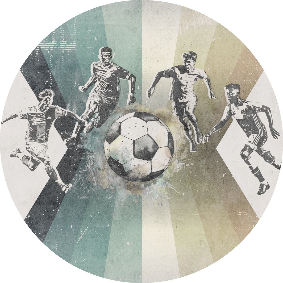 Behangcirkel Voetbal | Mannen | Groen