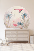 Behangcirkel Pink Flamingo