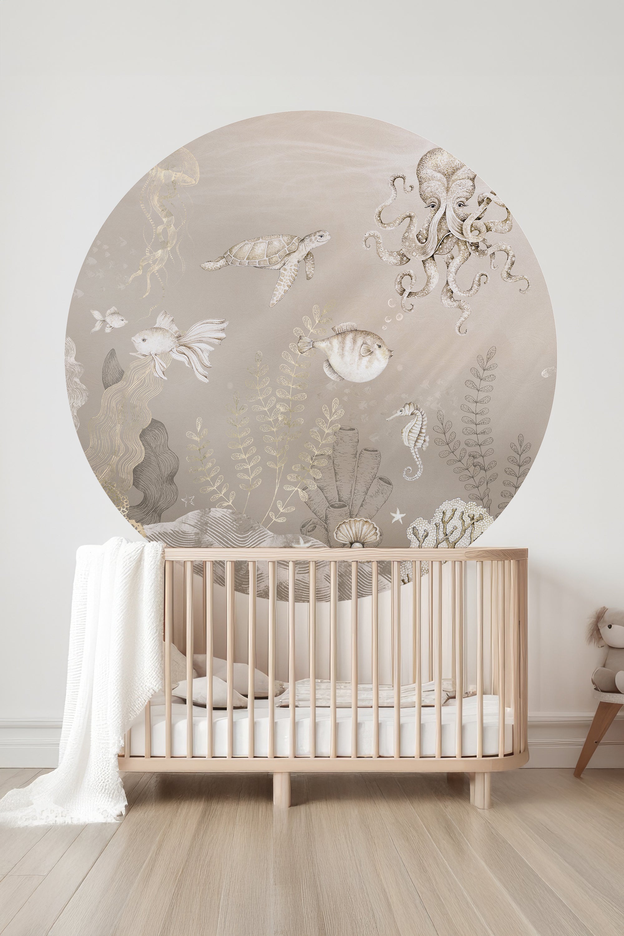 Behangcirkel Onderzee | Beige