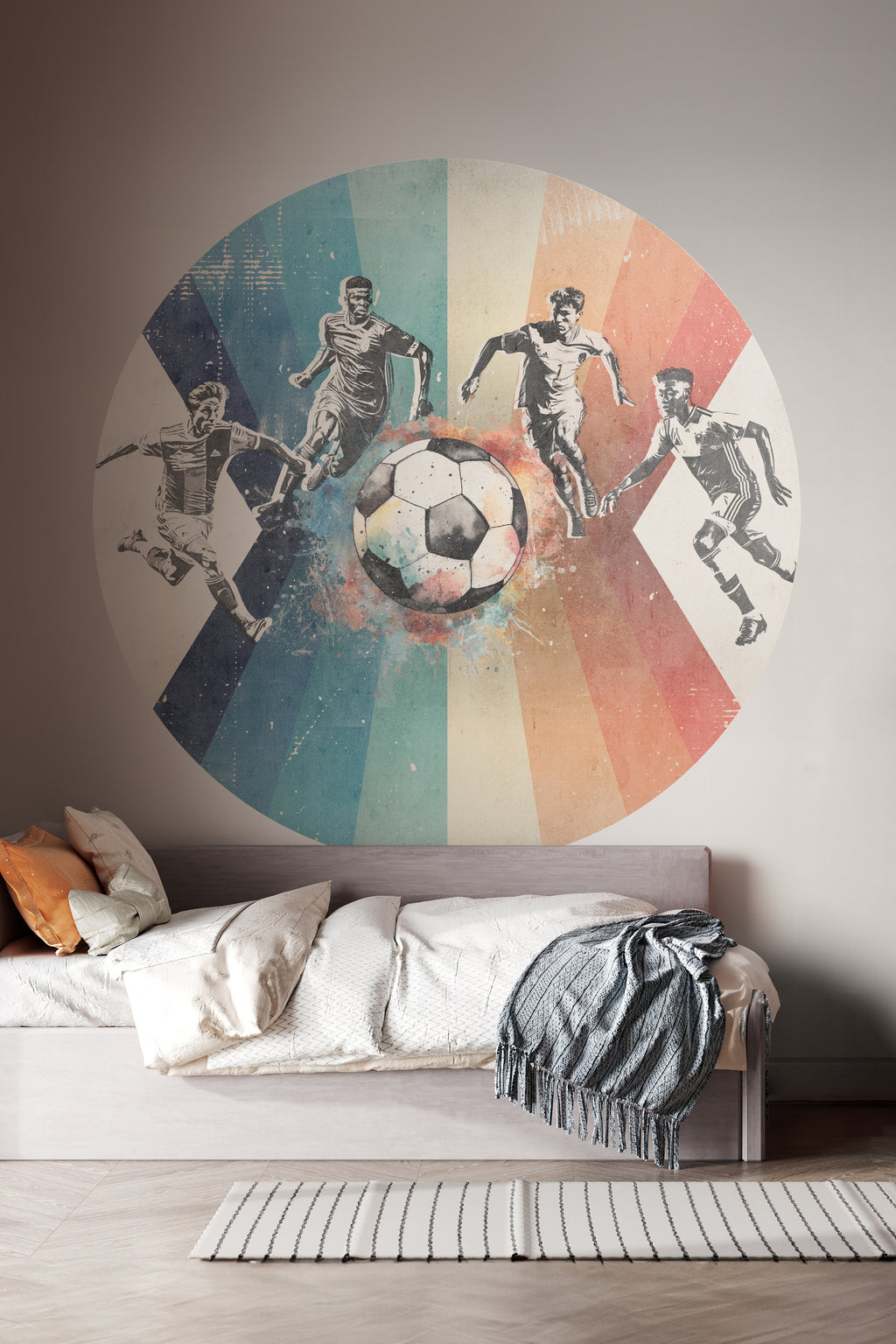 Behangcirkel Voetbal | Mannen | Blauw Rood
