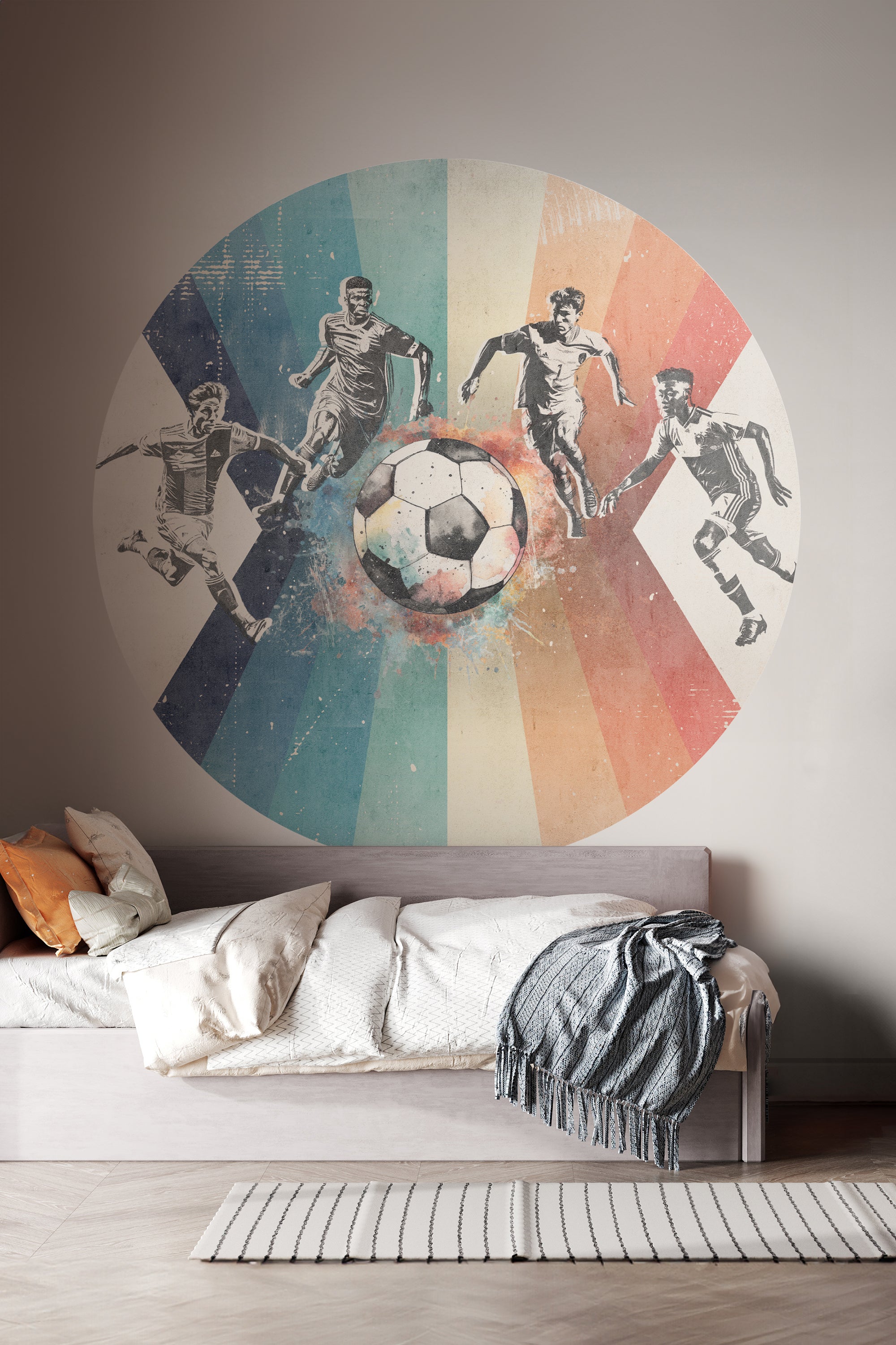Behangcirkel Voetbal | Mannen | Blauw Rood