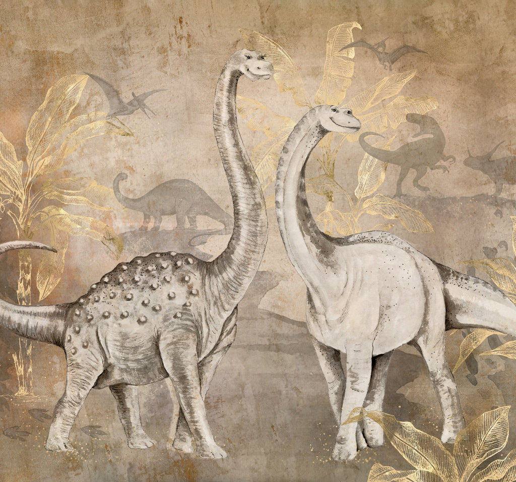 Dessin van Behang Dino, waaruit de behangcirkel is gesneden