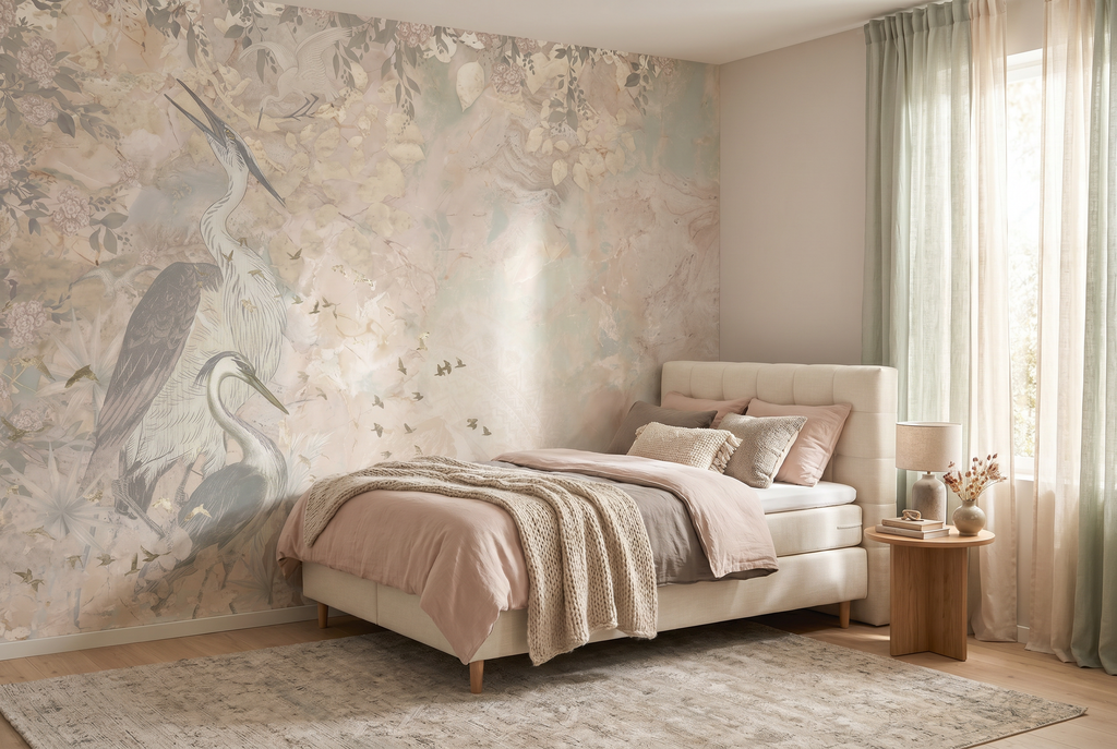 Behang Marble Sky | Roze