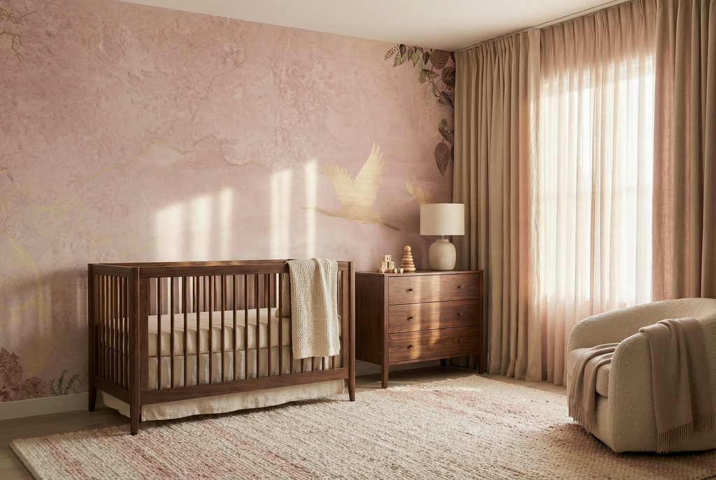 Behang Morning Bird | Roze