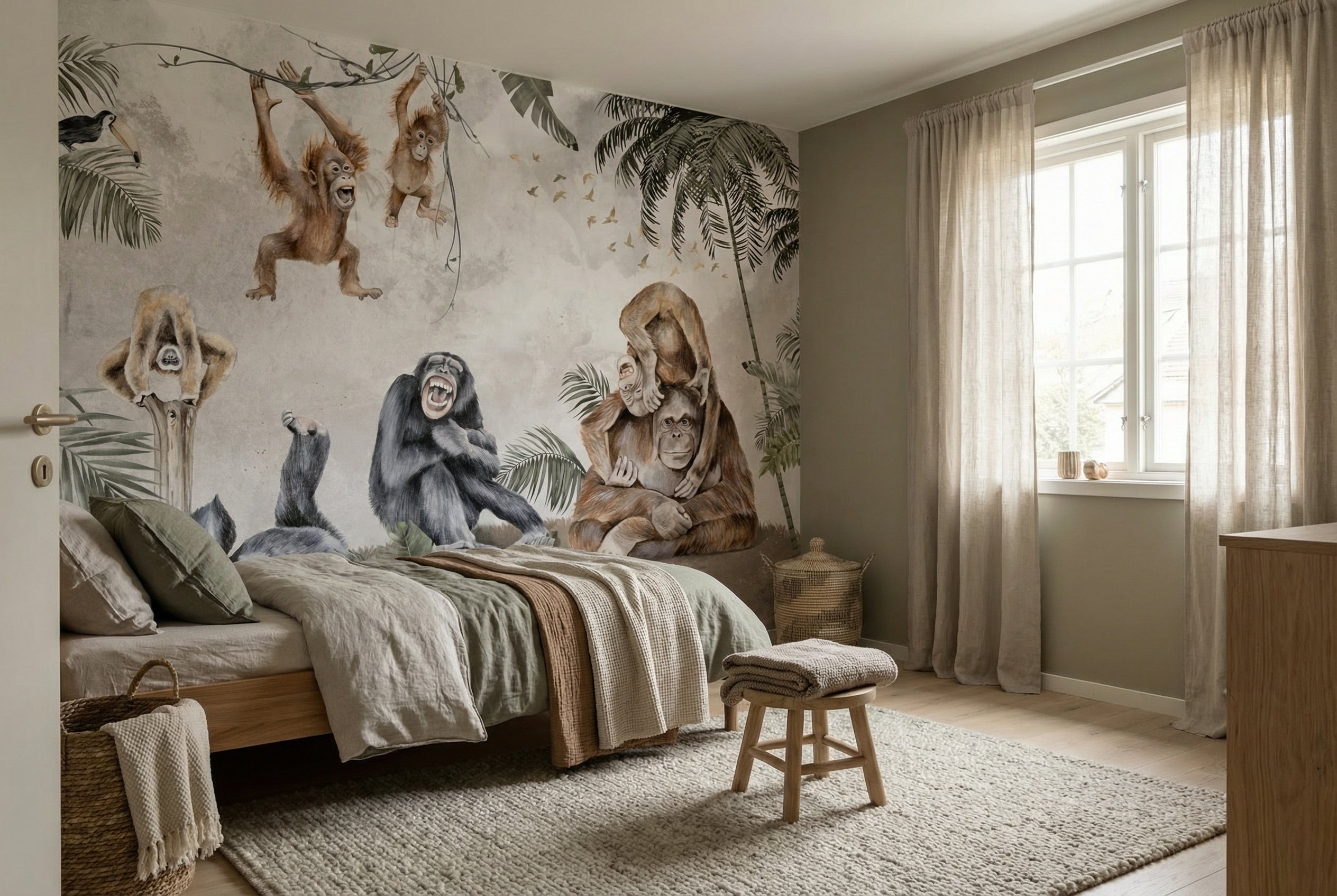 Behang Apen | Groen
