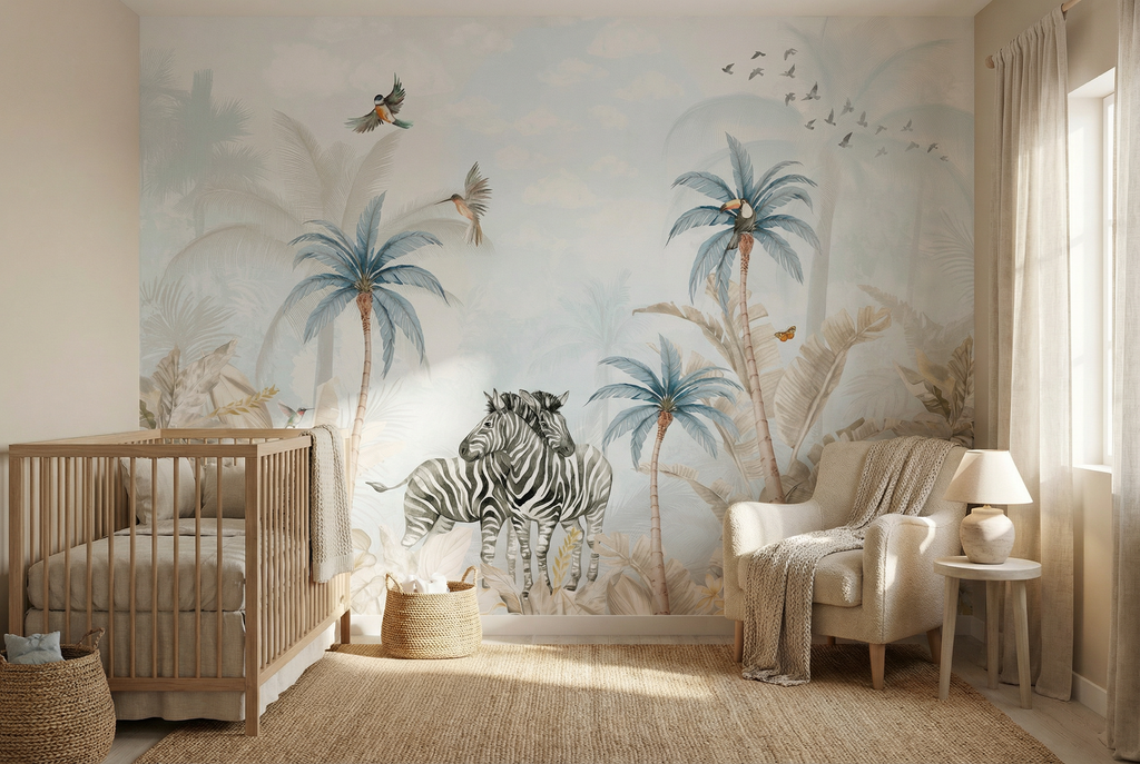 Behang Tropical Zebra's