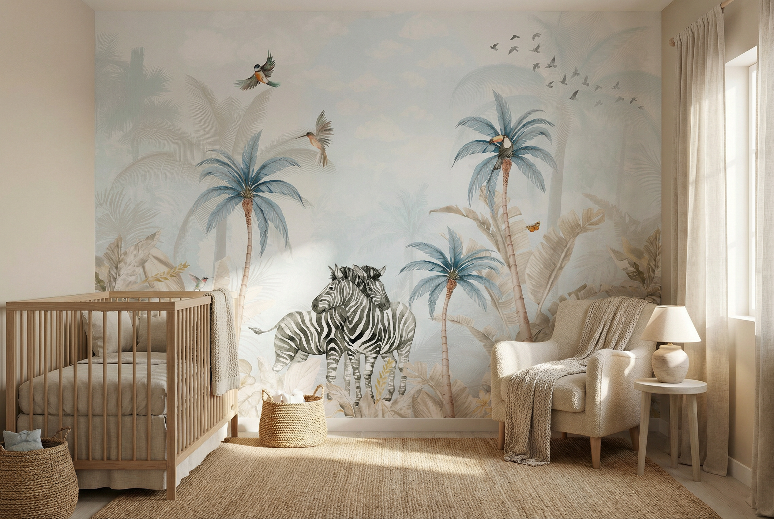 Behang Tropical Zebra's