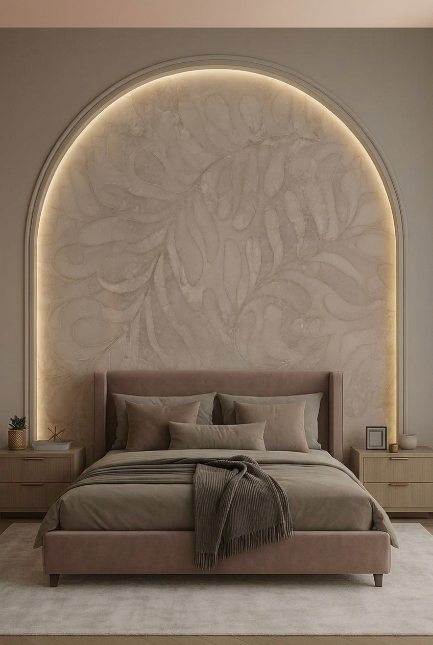 Behang Leaf | Clay
