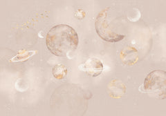 Behang Pastel Planets | Roze