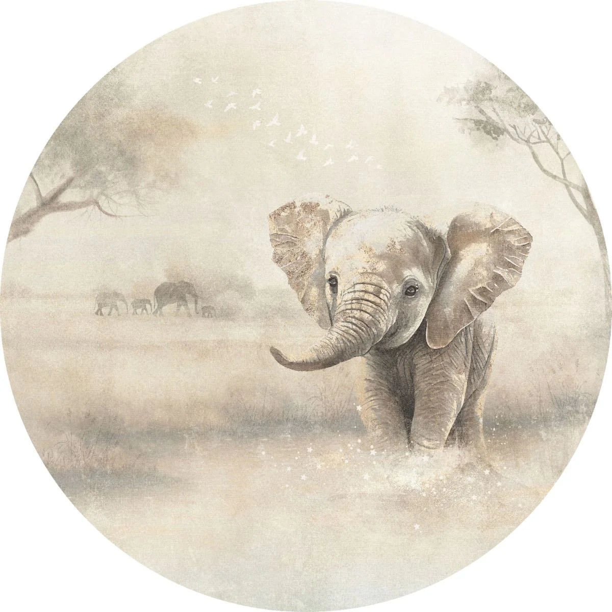 Behangcirkel Olifant